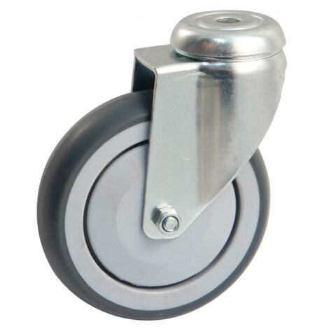 Roulette grise platine ronde 125mm pivotante AVL 550883O