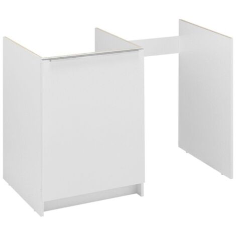 Moderna – Meuble bas de cuisine 100 cm – 1 porte réversible – Étagère intérieure – Panneau mélaminé blanc – Compatible réfrigérateur 48/55 cm