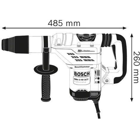 Bosch – Perforateur SDS max 1150W – Force de frappe 8,8J – Vitesse 170-340 trs/min – Pour béton jusqu'à 40mm – Système Vibration Control - GBH 5-40 (1/8)