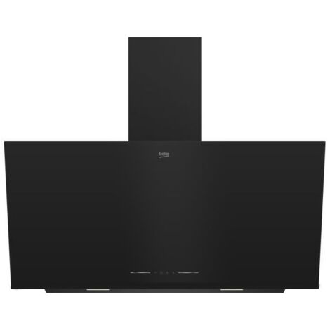 Beko – Hotte décorative 90 cm – Aspiration à évacuation – 3 vitesses – 408 m3/h max – Classe C – Commandes sensitives – Filtre charbon inclus