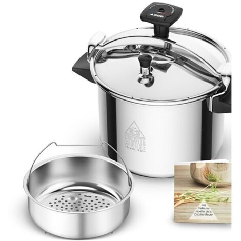 SEB – Cocotte minute inox 9L – Cuisson rapide 2x plus efficace – Design éco-conçu – Compatible tous feux dont induction – Fabriquée en France