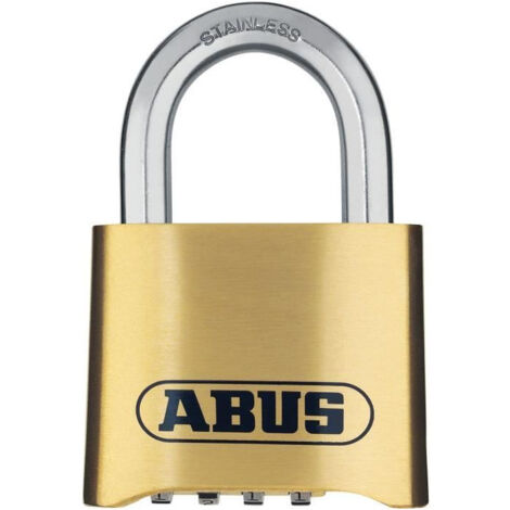 Abus – Cadenas à combinaison 180IB – Corps laiton forgé – Anse acier inox – Niveau de sécurité 5 – 4 molettes – Pour objets de valeur extérieure (1/9)