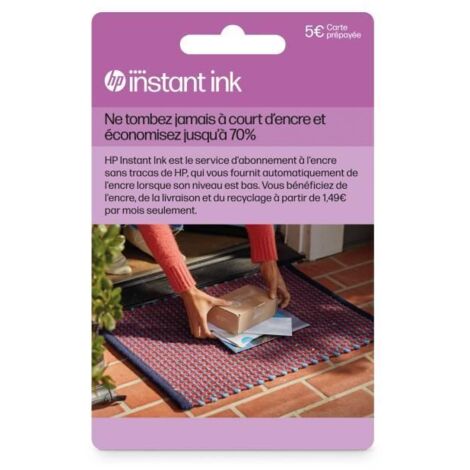 Carte prépayée Instant Ink HP - Abonnement livraison cartouches originales HP (1/2)