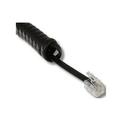 Cavo Telefonico A Spirale Velleman RJ9 Nero - Lunghezza 2 M Estesi