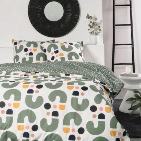 Today Sunshine Parure de lit verte 240x220 cm coton (1/3)