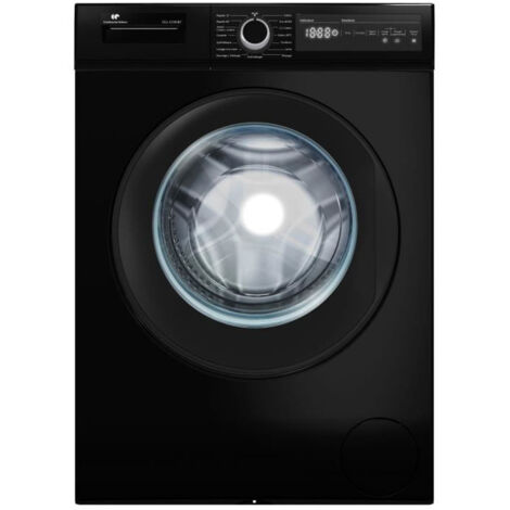 Continental Edison – Lave-linge hublot 12 kg CELL12140IBT – Classe A – 1400 trs/min – Moteur induction – Largeur 59,6 cm – Noir