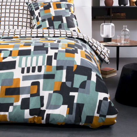Parure de lit - TODAY - Sunshine - 116485 - 2 personnes - 220x240 cm - Coton - Imprimé 9.43 (1/3)