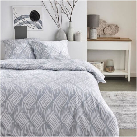 Parure De Lit Today - Flanelle 100% Coton - Housse 220x240 + 2 Taies 63x63 - Noir - Literie Douce Et Chaude