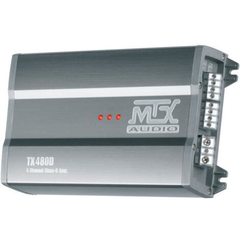 MTX TX480D Amplificateur 12V 4 Canaux Classe-D 4x80W RMS en Aluminium