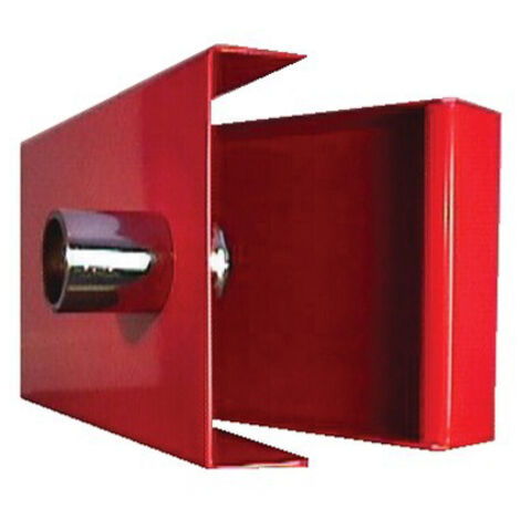 Boîte à clé pompier en acier époxy rouge – Fermeture batteuse à triangle – Dimensions 210x115x32mm – Crochet intérieur pour organisation – Couillet