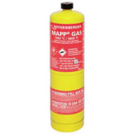 Rothenberger – Gaz MAPP 750ml pour soudage et brasage – Température de flamme jusqu'à 2700 °C – Compatible avec équipements standard