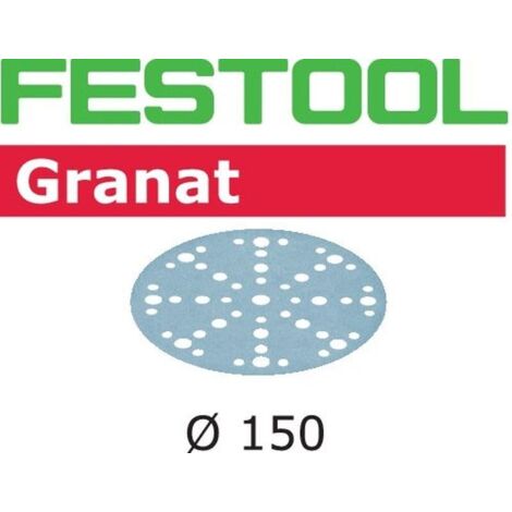 Festool – 575170 Disques abrasifs Granat Ø150mm P320 – Lot de 100 disques – Pour ponçage laques modernes et matériaux durs – Système MULTI-JETSTREAM 2