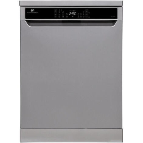 Continental Edison – Lave-vaisselle pose libre 15 couverts – Largeur 59,8 cm – Classe D – Moteur induction – 39 dB – Finition argentée