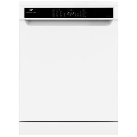 Continental Edison – Lave-vaisselle pose libre 60 cm 15 couverts – Classe D 39 dB – Moteur induction – Affichage LED blanc – Demi-charge et départ différé