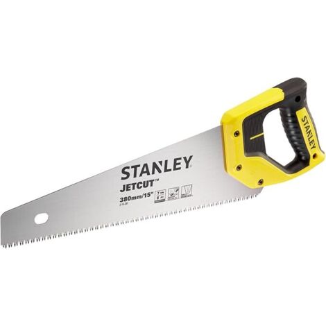 Stanley – Scie à main 2-15 380 mm – Lame en acier pour bois dur – 7 dents par pouce – Coupe nette sans éclat