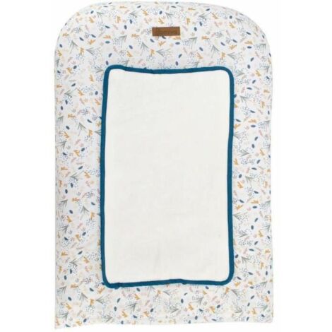 Matelas à langer avec housse en coton Bleu 50x75 cm
