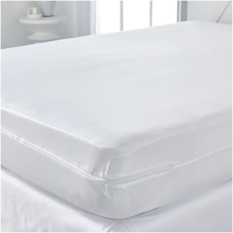 Protège-matelas blanc 140x190 cm – Housse intégrale 100% polyester – Lavable en machine à 30 °C – Protection contre taches et humidité – Today