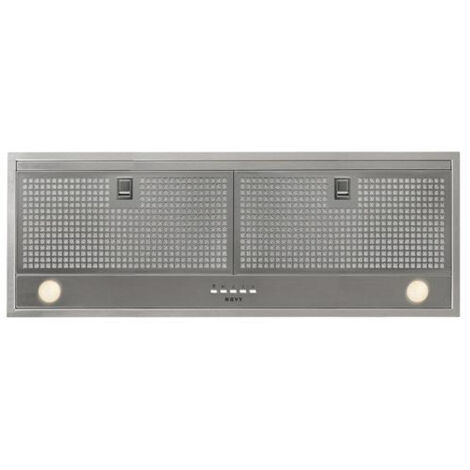 Novy – Groupe filtrant inox avec moteur intégré – Débit d'extraction 400 à 700 m³/h – Niveau sonore 37 à 50 dB – Dimensions 846 x 296 mm – D829
