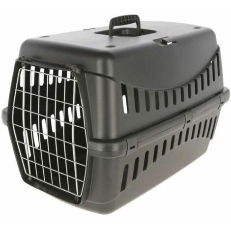 Caisse de transport pour chat 58 x 38 x 38 cm – Plastique 100 % recyclé – Porte métallique – Avec encoche ceinture de sécurité – Kerbl (1/3)