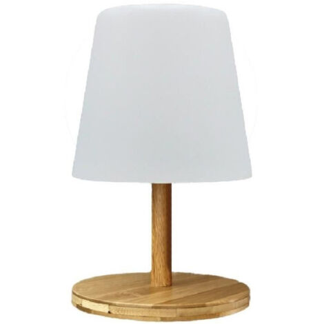 Lampe de table sans fil - LUMISKY - STANDY MINI WOOD - H25 cm - Pied en bambou naturel - LED blanc chaud et blanc (1/6)