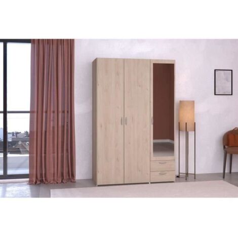 Parisot VARIA armoire blanc et chêne 120x185x52 cm (1/5)
