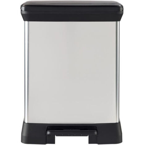 Curver – Poubelle sous évier 50L – Mécanisme à pédale – Dimensions 39 x 29 x 51 cm – Finition gris métallisé – Polypropylène résistant à la rouille