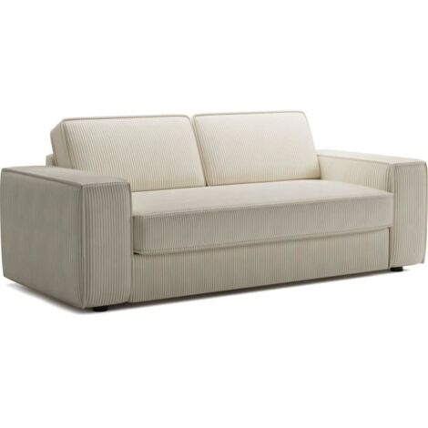 Canapé convertible express velours côtelé – Matelas épais 14 cm – Ouverture rapide – 210 x 100 x 87 cm – Confort moderne pour petits espaces (1/5)