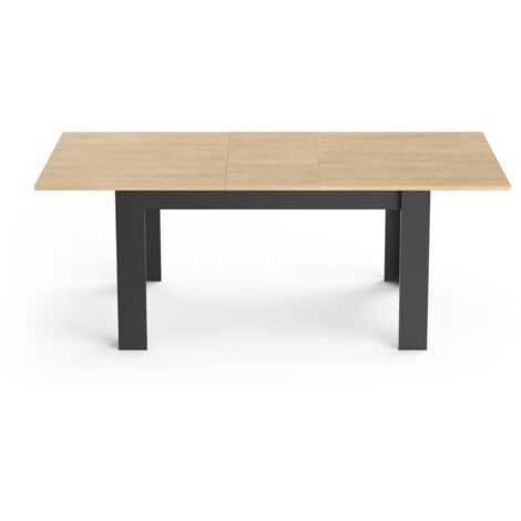 Demeyere CRAFT table extensible chêne et noir 160-200 cm (1/5)