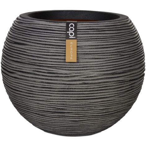 Vase boule anthracite 40 x 32 cm – Design moderne pour décoration intérieure – Pot de fleurs sphérique – Accessoire chic pour plantes – Capi (1/5)