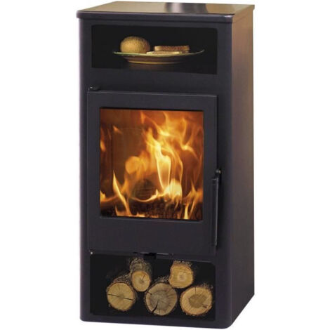 Panadero – Poêle à bois 5,9 kW – Longueur max bûche 40 cm – Intérieur en vermiculite – Triple combustion – Pour pièces jusqu'à 180 m3 (1/2)