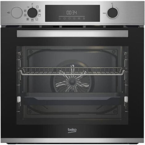 Four encastrable - Chaleur pulsée 3D - BEKO - BBIS14300XMPSE - Inox - 72 L - Porte froide GIFAM - 59,4x56,7x59,5 cm