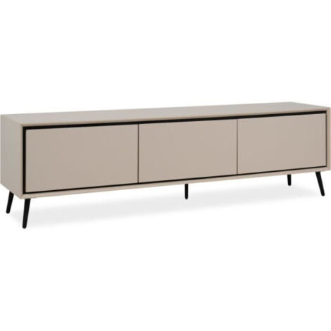 Meuble TV Arona - Capuccino / Noir - 3 abbatants - 175 x 50 x 38 cm (1/5)