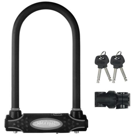 Antivol U Master Lock 8170D – Corps Acier Trempé, Manille 13 Mm, Clé à Disque, Support De Transport Inclus (noir)