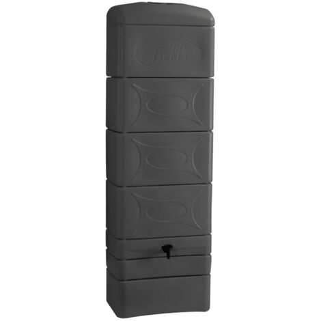 Récupérateur d'eau de pluie 300L – Finition anthracite – Résistant aux UV – Accessoires inclus : couvercle, robinet, fixation murale – Bellijardin