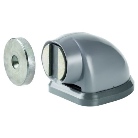 Arrêtoir de porte magnétique composite 20kg D22 gris – Fixation murale et au sol – Résistant aux impacts – 563001 – Arelec