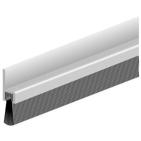 Profil brosse pour bas de porte pré-percé IBS - Hauteur de brosse : 13.5 mm - Hauteur de profil : 18 mm - Longueur du profil : 3000 mm - Finition : aluminium anodisé - ELLEN