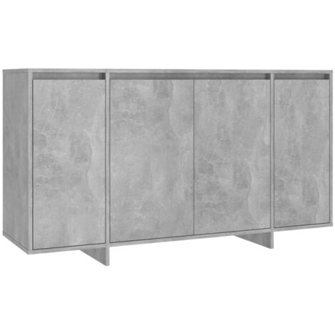 Buffet gris béton 135x41x75 cm bois d ingénierie