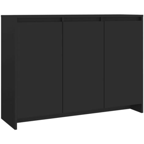 Buffet Noir 102x33x75 cm Bois d ingénierie