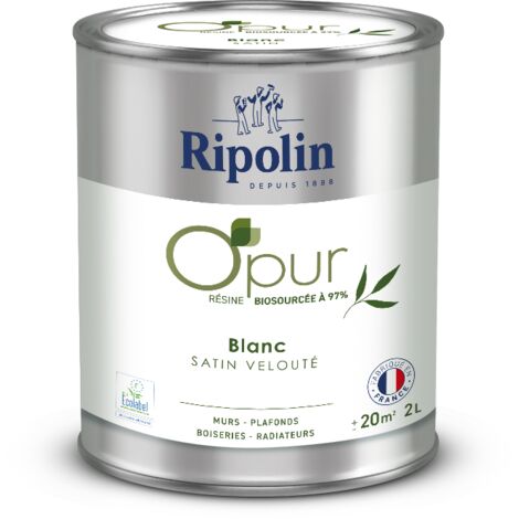 Peinture O'PUR murs, boiseries & radiateurs - RIPOLIN - 472822 - Blanc - Satin veloute - 2 L (1/5)