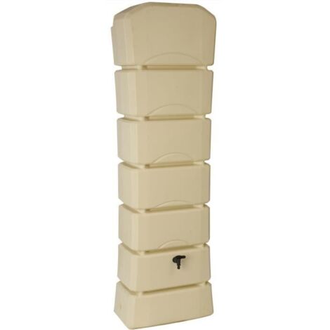Récupérateur d'eau de pluie 300 L – Cuve en polyéthylène – Fixation au sol – Beige – Écologique et élégant pour jardin – Bellijardin