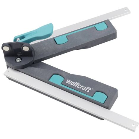 Wolfcraft – Jauge angulaire pour scies à onglets – Réglage d'angle 180° – Bras télescopiques – Fixation magnétique – Pour mesures précises
