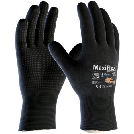 Gants de manutention tricotés en Nylon/Lycra – Endurance™ noir – Technologie Airtech® pour respirabilité – Picot nitrile pour préhension – ATG
