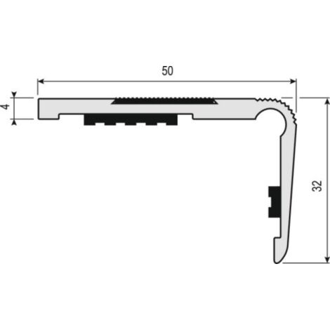 Dinac – Nez de marche en aluminium anodisé 3m – Bande antidérapante Carbo anthracite – Pour espaces à trafic intense – Installation encastrée ou rapportée