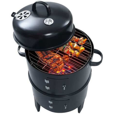 Gril barbecue au charbon 3 en 1 40x80 cm
