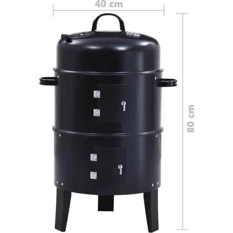 Gril barbecue au charbon 3 en 1 40x80 cm