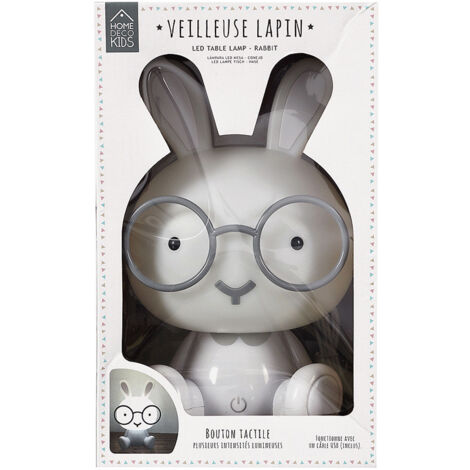 Veilleuse - HOME DECO KIDS - Lapin - LED - Blanc et Gris (1/10)