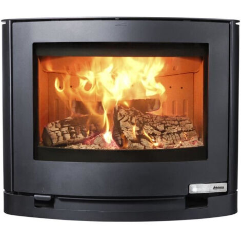 Poêle à bois suspendu 6,5 kW – Chambre de combustion pour bûches jusqu'à 50 cm – Design flottant en ellipse – Noir – Aduro (1/5)