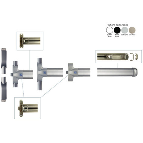 Bonde receveur D60mm + champignon D90mm en ABS sortie horizontale GARIS P01 BD60C (1/3)