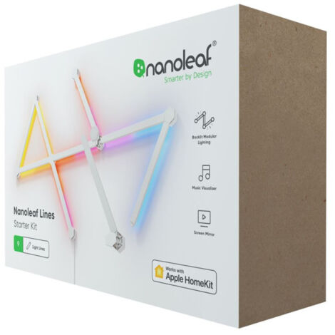 Ruban LED Nanoleaf Lines 60 Degrés Kit de démarrage 9 Barres Lumineuses 42 W
