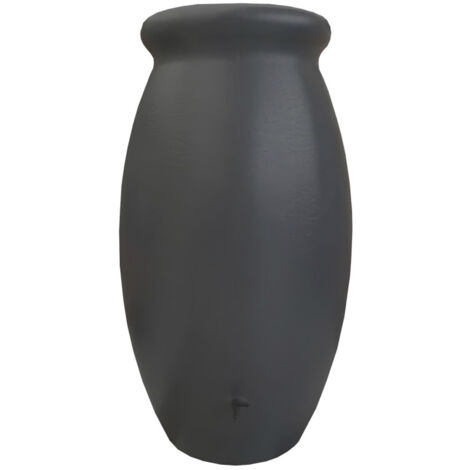 Récupérateur d'eau de pluie jarre Toscane 1000 L anthracite – Couvercle et robinet en laiton – Résistant aux UV et au gel – Bellijardin